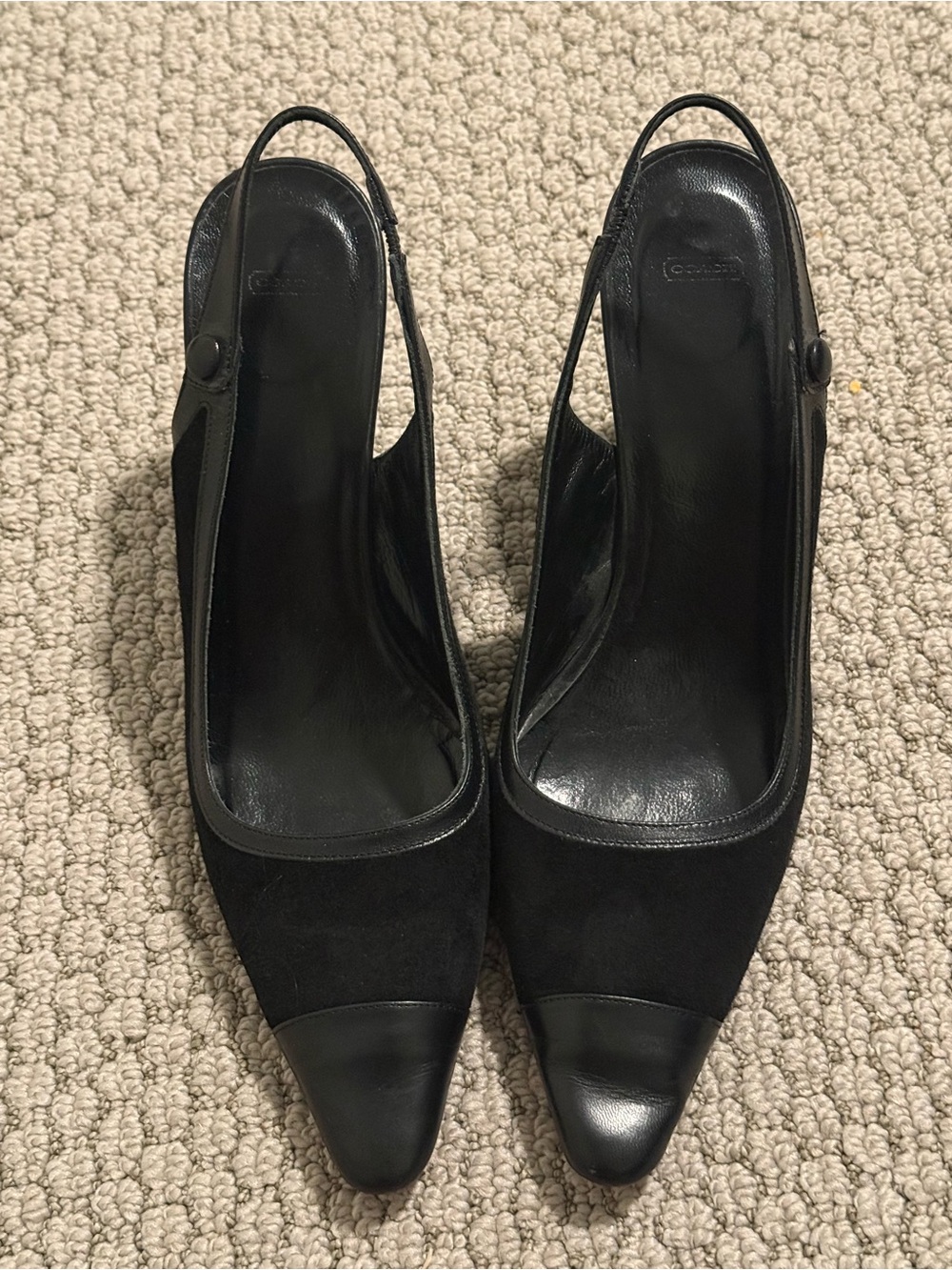 Coach Vintage Black Slingback Heels